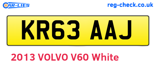 KR63AAJ are the vehicle registration plates.