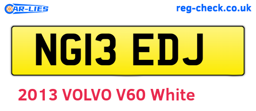 NG13EDJ are the vehicle registration plates.