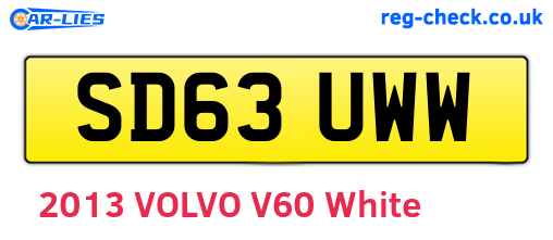 SD63UWW are the vehicle registration plates.