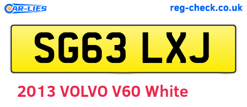 SG63LXJ are the vehicle registration plates.