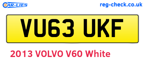 VU63UKF are the vehicle registration plates.