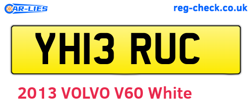 YH13RUC are the vehicle registration plates.