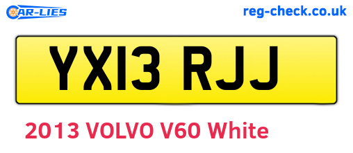 YX13RJJ are the vehicle registration plates.
