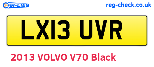 LX13UVR are the vehicle registration plates.