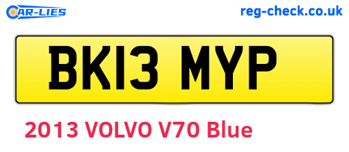 BK13MYP are the vehicle registration plates.