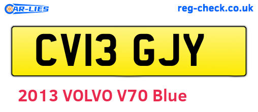CV13GJY are the vehicle registration plates.