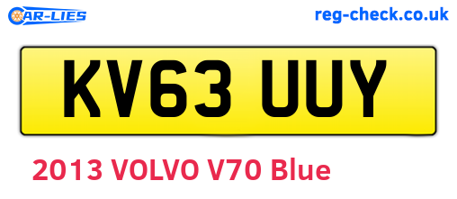 KV63UUY are the vehicle registration plates.
