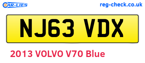 NJ63VDX are the vehicle registration plates.