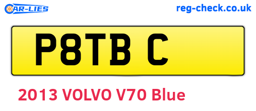 P8TBC are the vehicle registration plates.
