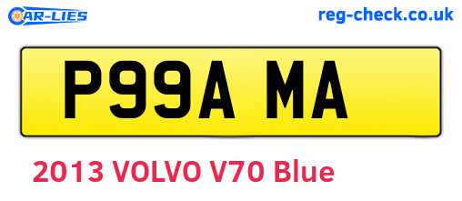 P99AMA are the vehicle registration plates.