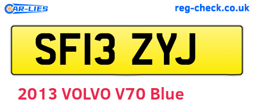 SF13ZYJ are the vehicle registration plates.