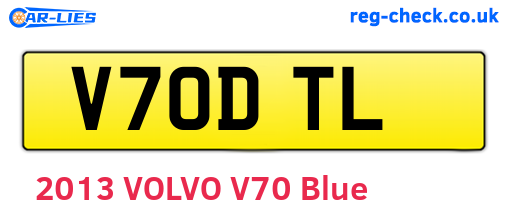 V70DTL are the vehicle registration plates.