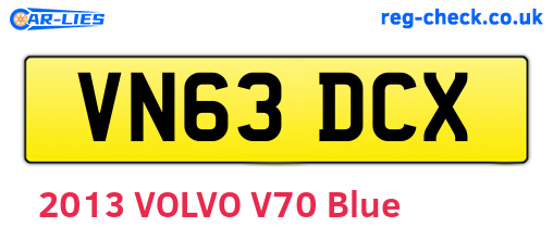 VN63DCX are the vehicle registration plates.