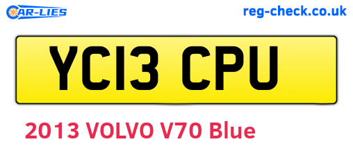 YC13CPU are the vehicle registration plates.