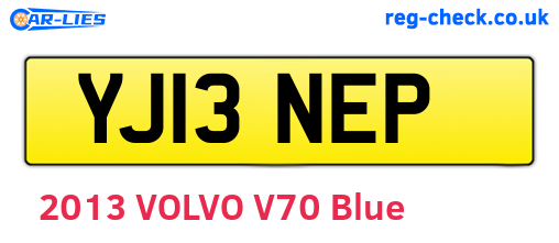 YJ13NEP are the vehicle registration plates.