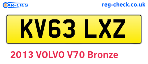 KV63LXZ are the vehicle registration plates.