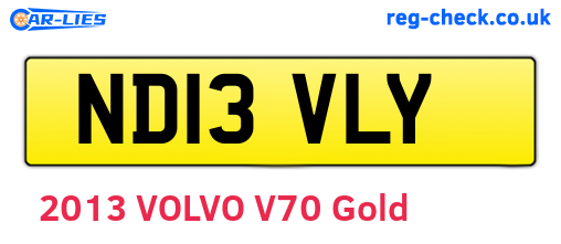 ND13VLY are the vehicle registration plates.