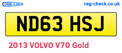 ND63HSJ are the vehicle registration plates.