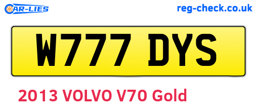 W777DYS are the vehicle registration plates.