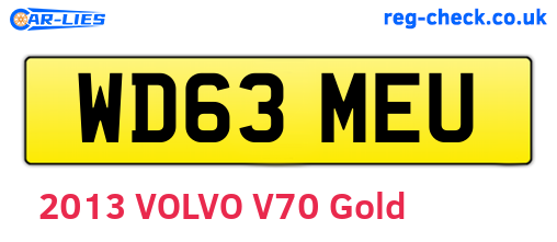 WD63MEU are the vehicle registration plates.