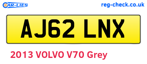 AJ62LNX are the vehicle registration plates.