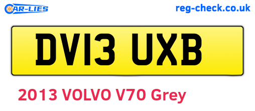 DV13UXB are the vehicle registration plates.
