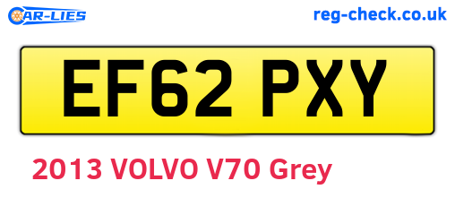 EF62PXY are the vehicle registration plates.