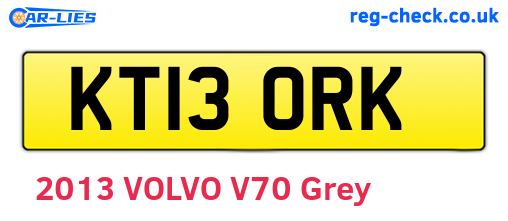 KT13ORK are the vehicle registration plates.