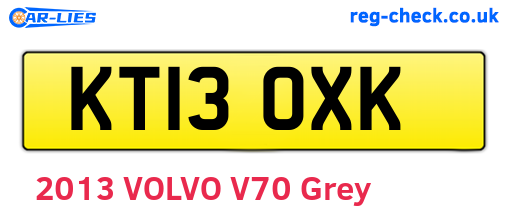 KT13OXK are the vehicle registration plates.