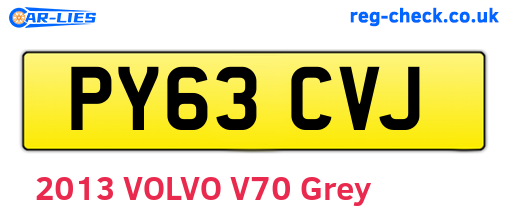 PY63CVJ are the vehicle registration plates.