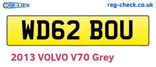 WD62BOU are the vehicle registration plates.