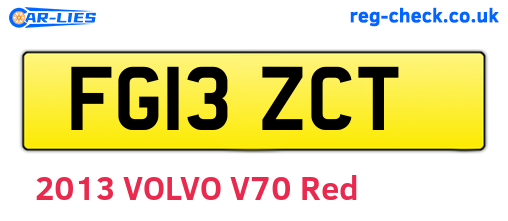 FG13ZCT are the vehicle registration plates.