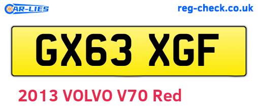 GX63XGF are the vehicle registration plates.