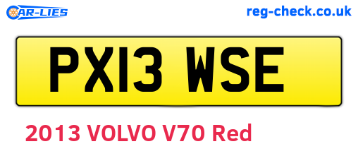 PX13WSE are the vehicle registration plates.