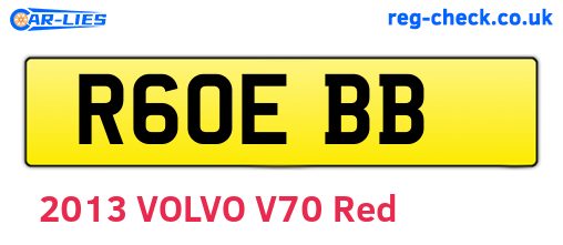 R60EBB are the vehicle registration plates.