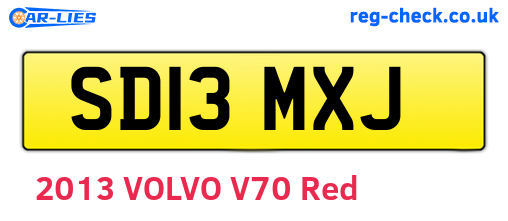 SD13MXJ are the vehicle registration plates.