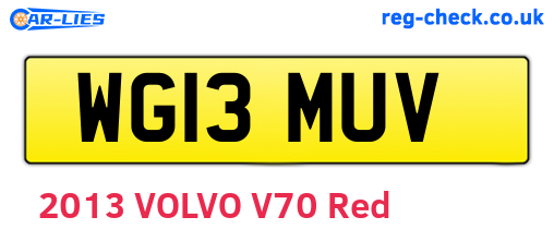 WG13MUV are the vehicle registration plates.