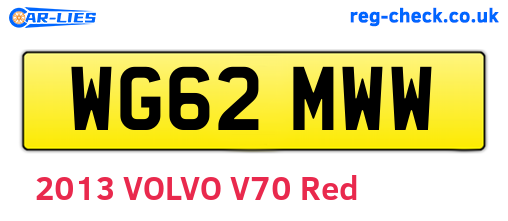 WG62MWW are the vehicle registration plates.