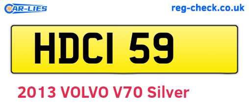 HDC159 are the vehicle registration plates.