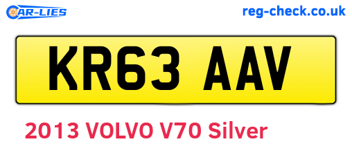 KR63AAV are the vehicle registration plates.
