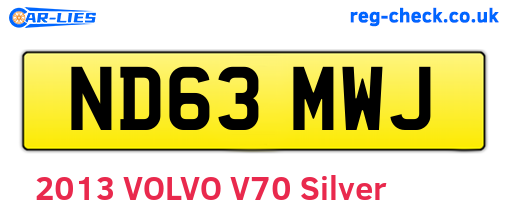 ND63MWJ are the vehicle registration plates.