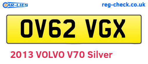 OV62VGX are the vehicle registration plates.