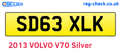 SD63XLK are the vehicle registration plates.