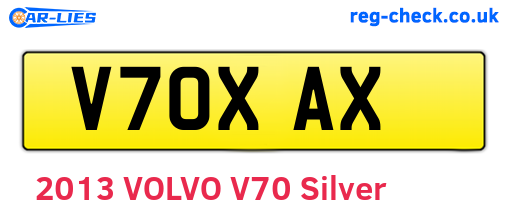 V70XAX are the vehicle registration plates.