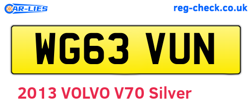 WG63VUN are the vehicle registration plates.