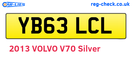 YB63LCL are the vehicle registration plates.