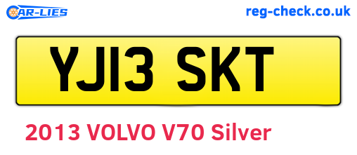 YJ13SKT are the vehicle registration plates.