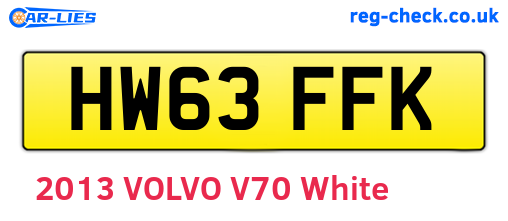 HW63FFK are the vehicle registration plates.