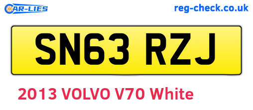 SN63RZJ are the vehicle registration plates.