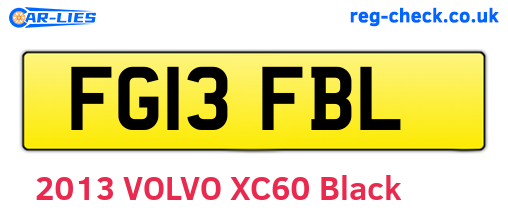 FG13FBL are the vehicle registration plates.